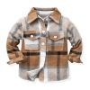 Picture of Boys’ Coat – Autumn Style | Plaid Lapel, Brushed Fabric, Long Sleeve