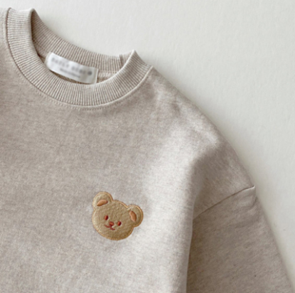 Picture of Kids Cotton Sports Set – Sweatshirt & Pants | Teddy Bear Cartoon, Thick & Comfortable