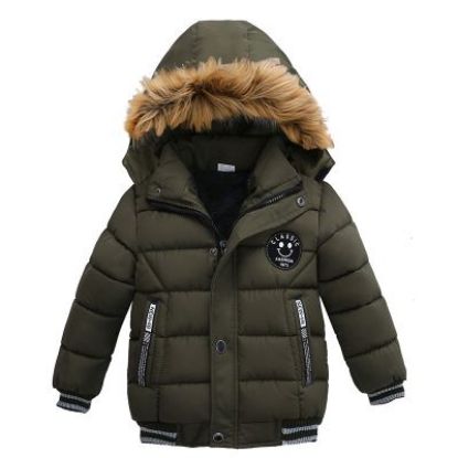 Picture of Kids Winter Jacket – Hooded | Cotton Padded, Smiley Face Design, Warm & Comfortable