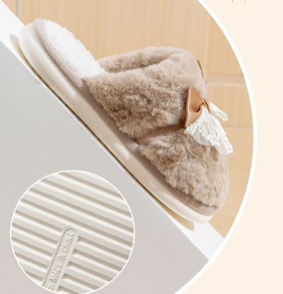 Picture of Girls Winter Slippers – Bow Style | Cotton, Thick Sole, Warm & Comfortable