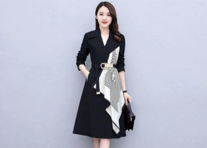Picture of Women’s Coat – Spring & Autumn | Korean Style, Medium-Long, Fashionable & Elegant