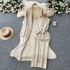 Picture of Women’s 2-Piece Set | Knitted Cardigan & Slim Sleeveless Dress with Metal Buttons