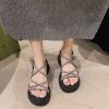 Picture of Women’s Sandals – Summer Style | Rhinestone, Thick Sole, High Heel, Elastic Slim Straps