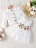 Picture of Baby Girl Dress Jacket – Spring & Autumn | Mesh Splicing, Waist Flower Design, Elegant & Stylish