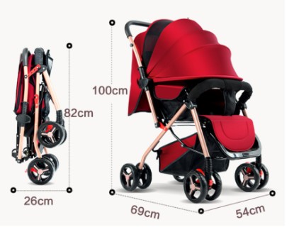 Picture of Baby Stroller | Sit & Lie Design, Lightweight & Foldable, Four-Wheel Suspension