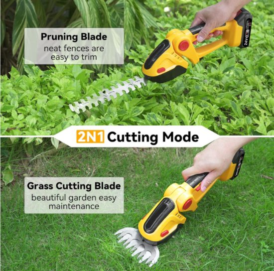Picture of Household Lithium-Ion Handheld Hedge Trimmer – Mini Electric Hedge Shears / Fence Trimmer