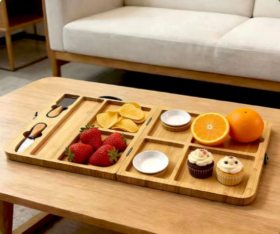 Picture of Portable and Foldable Cheese Board – Snack Platter, Butter Board, Fruit and Bread Cutting Board, Deli Cheese and Vegetable Board