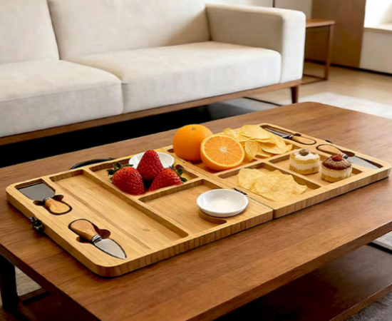 Picture of Portable and Foldable Cheese Board – Snack Platter, Butter Board, Fruit and Bread Cutting Board, Deli Cheese and Vegetable Board