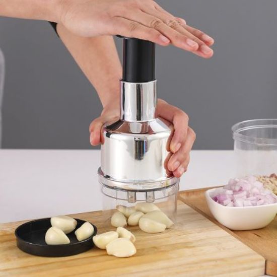 Picture of 304 Stainless Steel Clap Knife – Garlic-Mashing Wonder Tool for Manual Cutting of Onions, Ginger, and Garlic