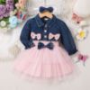 Picture of Autumn & Winter Children’s Set – Denim Top with Pink Princess Dress