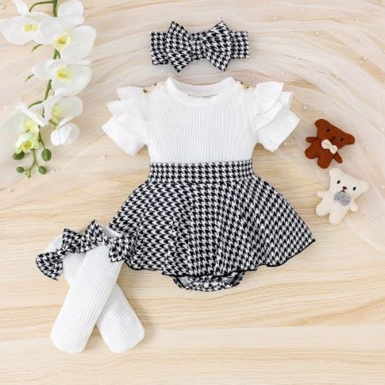 Picture of Girls’ Top and Houndstooth Skirt Set