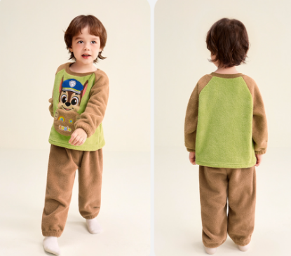 Picture of Autumn and Winter Baby’s Home Wear Set – Coral Fleece Pajamas for Boys, Suitable for Outdoor Wear