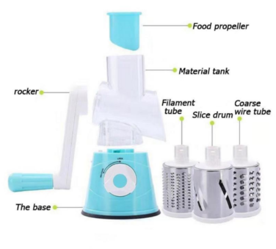 Picture of Kitchen Multi-Function Roller Vegetable Slicer – Hand-Cranked Household Vegetable Shredder, Potato Slicer, and Cheese Slicer