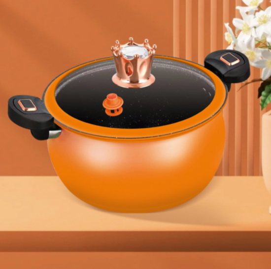Picture of Household Pumpkin-Shaped Soup Pot – Orange Color for Soup and Congee