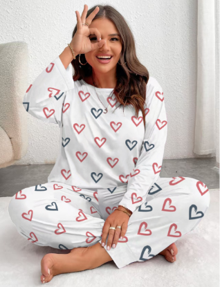 Picture of New Spring & Autumn Style – Elastic Large Size Women’s Home Wear Pajama Set (Long Pants & Long Sleeve)