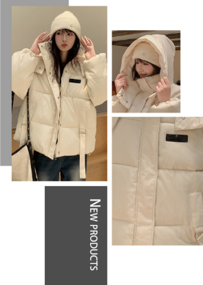 Picture of Women’s Korean-Style Short Winter  Jacket – Thickened Coat with Detachable Hood