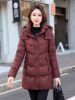 Picture of Women’s Mid-Length Slim-Fit Cotton Jacket – Thickened Winter Coat with Detachable Hood