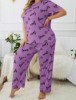 Picture of Women’s Plus-Size Pajama Set – Heart Pattern Round-Neck Short-Sleeve Top & Long Pants