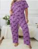 Picture of Women’s Plus-Size Pajama Set – Heart Pattern Round-Neck Short-Sleeve Top & Long Pants