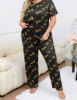 Picture of Women’s Plus-Size Pajama Set – Heart Pattern Round-Neck Short-Sleeve Top & Long Pants
