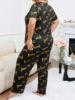 Picture of Women’s Plus-Size Pajama Set – Heart Pattern Round-Neck Short-Sleeve Top & Long Pants