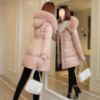 Picture of Women’s Mid-Length Glossy Cotton Jacket – Slim-Fit Thickened Winter Coat