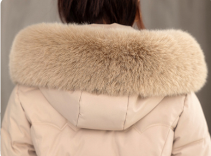 Picture of Women’s Mid-Length Cotton Jacket – Slim-Fit Thickened Coat with Large Fur Collar