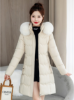 Picture of Women’s Mid-Length Cotton Jacket – Slim-Fit Thickened Coat with Large Fur Collar