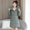 Picture of Women’s Mid-Length Cotton Jacket – Slim-Fit Thickened Coat with Large Fur Collar