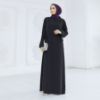 Picture of Women’s Elegant Long Dress – Black Round-Neck Loose Long-Sleeve Style