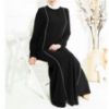 Picture of Women’s Elegant Long Dress – Black Round-Neck Loose Long-Sleeve Style