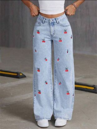 Picture of Women’s Summer Korean-Style Vintage Jeans – Loose Slimming Wide-Leg Floor-Length Pants