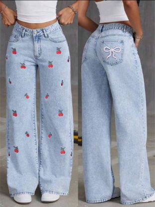 Picture of Women’s Summer Korean-Style Vintage Jeans – Loose Slimming Wide-Leg Floor-Length Pants