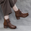 Picture of Women’s Autumn/Winter Short Boots – Lined Leather Shoes with Thick Heels (Middle-Aged Style)