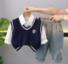Picture of Boys’ Autumn Outfit Set – Korean College Style 3-Piece Sweater Vest Set