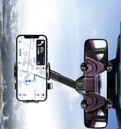 Picture of Rearview Mirror Car Phone Holder – Adjustable Multi-Angle Navigation Mount