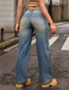Picture of Retro Heavy Industry Jeans – Washed Straight-Leg Hip-Hop Multi-Pocket Work Pants