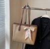 Picture of Women’s Premium Shoulder Bag – Solid Color with Scarf Bow, Large Capacity, Versatile for Work & Commuting