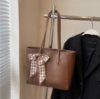 Picture of Women’s Premium Shoulder Bag – Solid Color with Scarf Bow, Large Capacity, Versatile for Work & Commuting