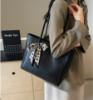 Picture of Women’s Premium Shoulder Bag – Solid Color with Scarf Bow, Large Capacity, Versatile for Work & Commuting