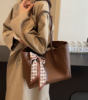 Picture of Women’s Premium Shoulder Bag – Solid Color with Scarf Bow, Large Capacity, Versatile for Work & Commuting