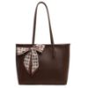 Picture of Women’s Premium Shoulder Bag – Solid Color with Scarf Bow, Large Capacity, Versatile for Work & Commuting