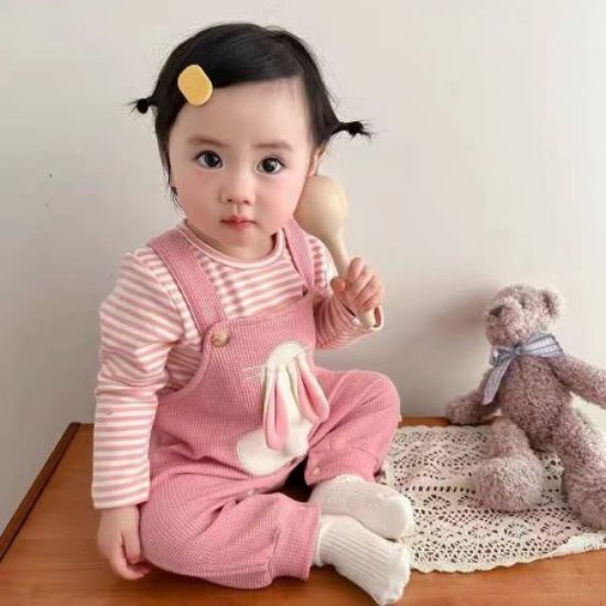Picture of Baby Girl Spring & Autumn Outfit, Super Cute Two-Piece Jumpsuit Set