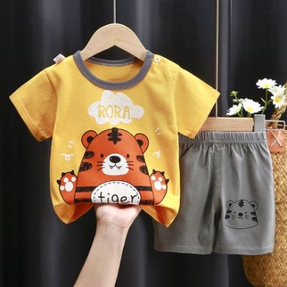 Picture of Children’s Pure Cotton Short-Sleeved Shorts Set with Cartoon Pattern