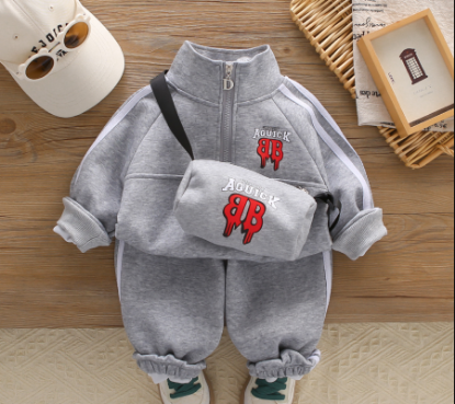 Picture of Children’s Spring & Autumn Casual Sports 3-Piece Set (Top + Pants + Bag)