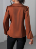 Picture of Women's Metallic Fabric Blouse with Side Tie & Puff Long Sleeves