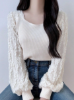 Picture of Women’s Elegant Contrast Lace Lantern Long Sleeve T-Shirt