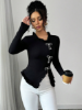 Picture of Women’s Elegant T-Shirt with Rhinestone & Bow Details , long sleeves