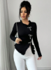 Picture of Women’s Elegant T-Shirt with Rhinestone & Bow Details , long sleeves