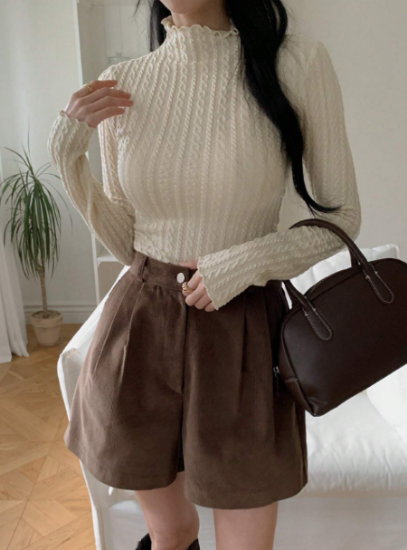 Picture of Women’s Elegant High Neck Long Sleeve T-Shirt